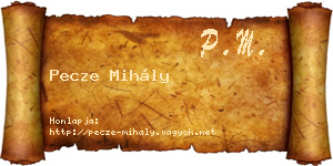 Pecze Mihály névjegykártya
